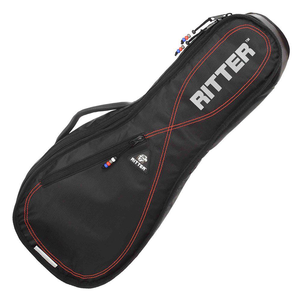 Ritter - Funda para Ukulele Soprano, Color: Negro con Rojo Mod.RGP2-U/BRD