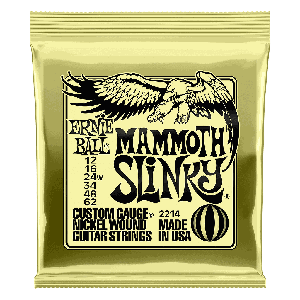 Ernie Ball - Encordadura Mammoth Slinky para Guitarra Eléctrica, Niquel 12-62 Mod.2214