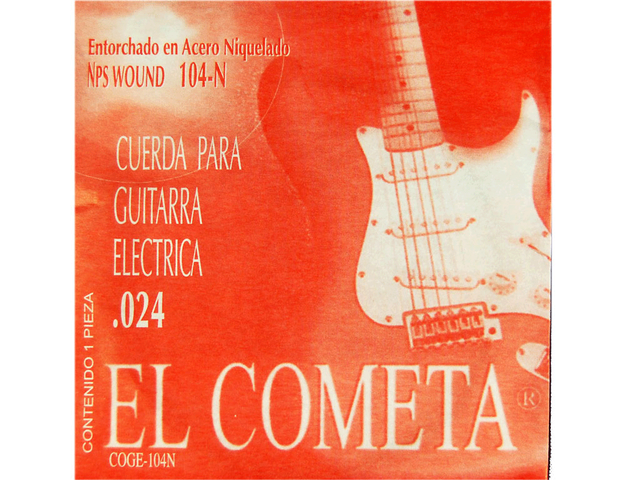El Cometa - Cuerda 4A para Guitarra Eléctrica, 12 Piezas Niquelada .024 Mod.104N(12)