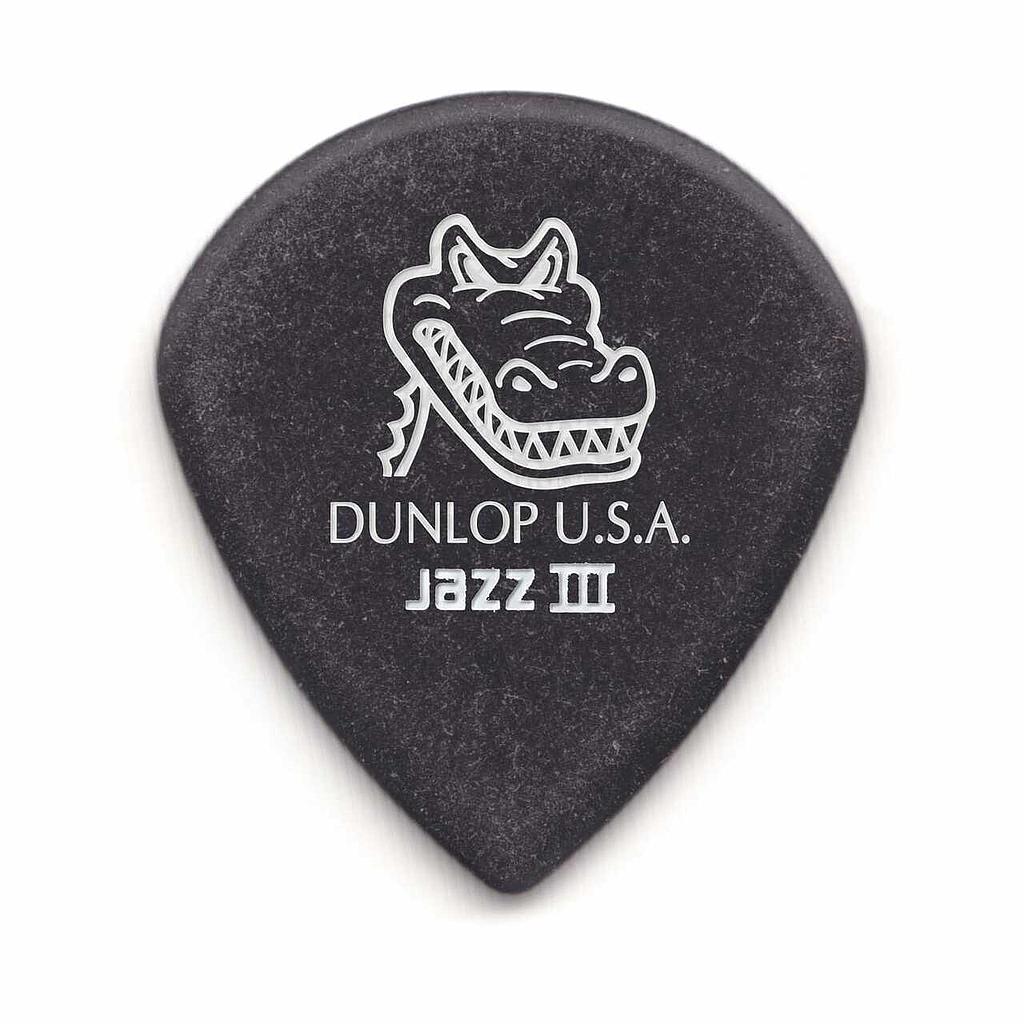 Dunlop - 6 Plumillas Gator Grip Jazz III Negras, Calibre: 1.40 Mod.571P1.4