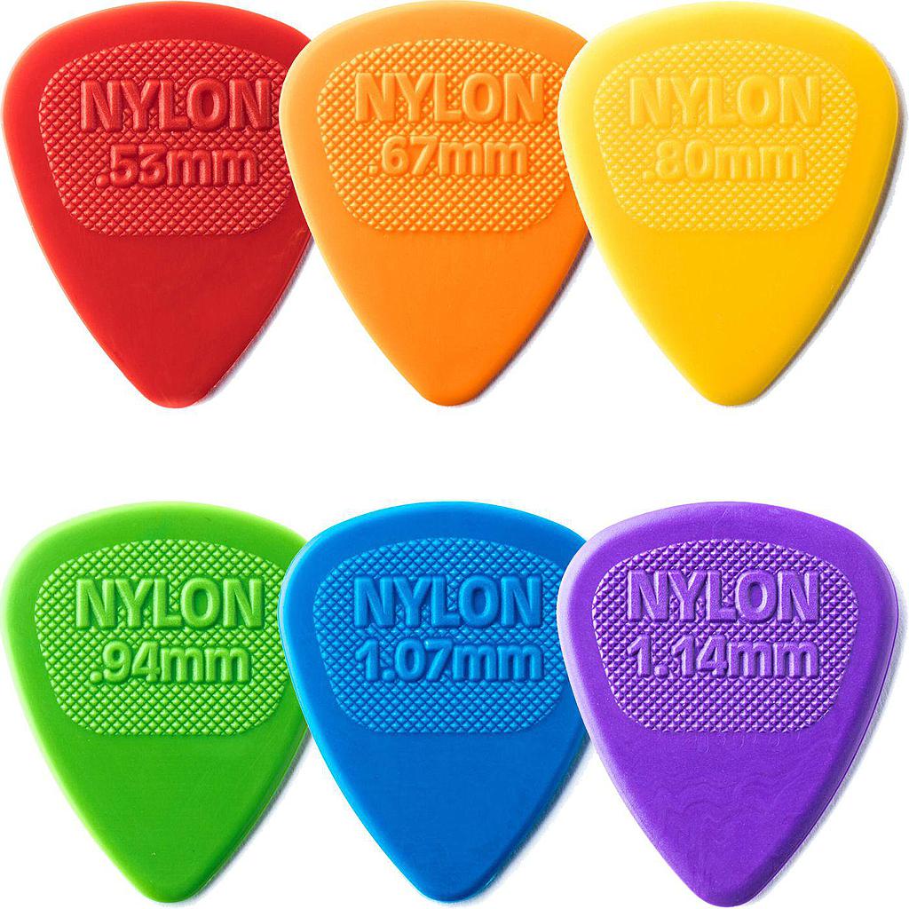 Dunlop - 36 Plumillas Nylon MIDI, Color: Varios Mod.443B