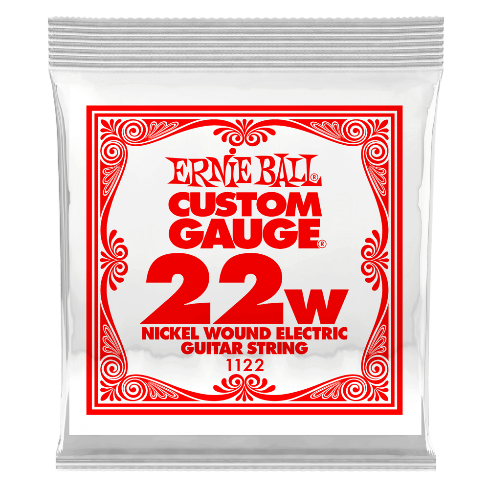 Ernie Ball - Cuerdas Custom para Guitarra Eléctrica, 6 Piezas Nickel .022 Mod.1122