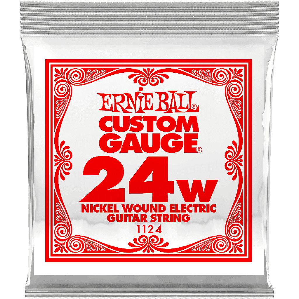 Ernie Ball - Cuerdas Custom para Guitarra Eléctrica, 6 Piezas Nickel .024 Mod.1124