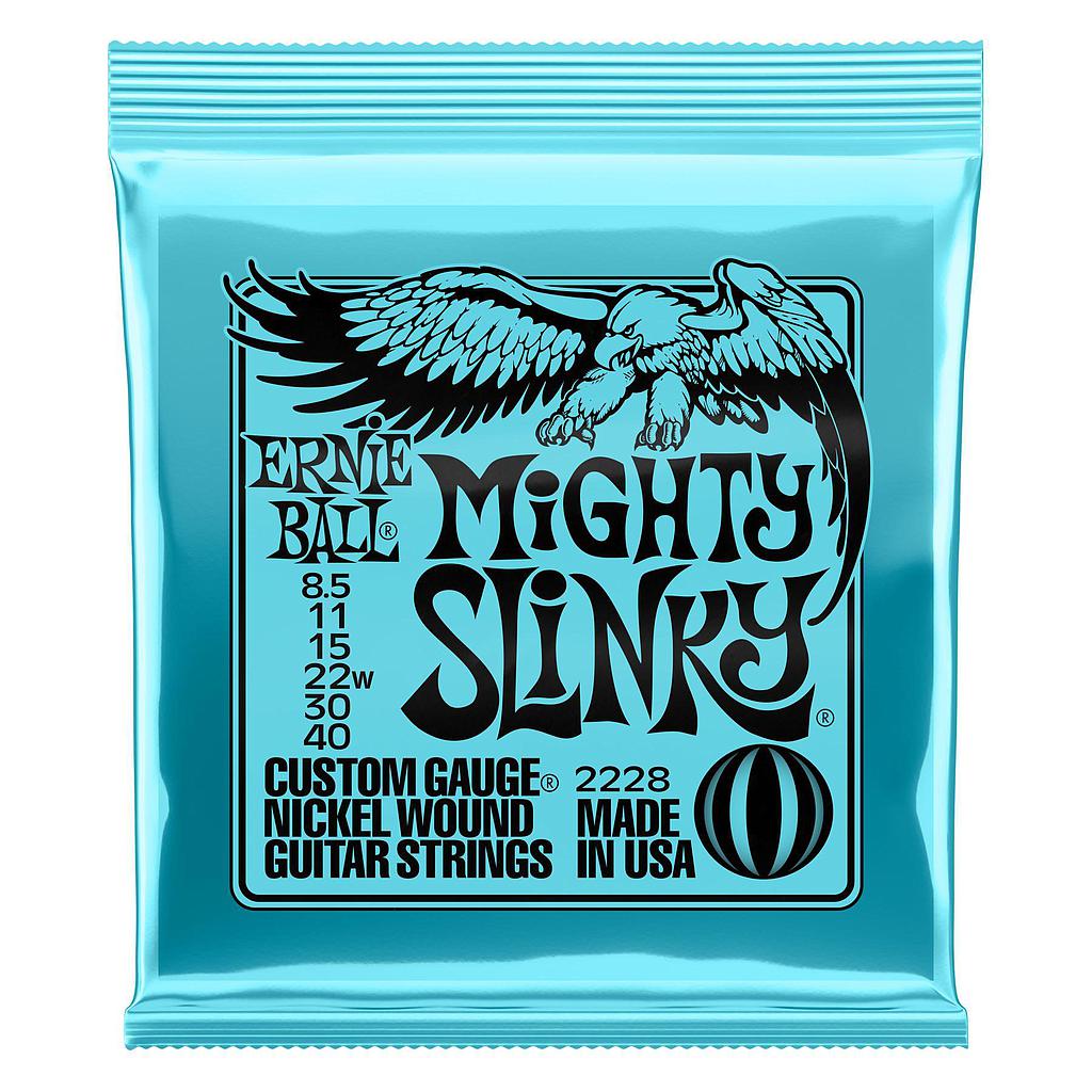 Ernie Ball - Encordado Mighty Slinky para Guitarra Eléctrica, Niquel 0.0085 - 0.040) Mod.2228