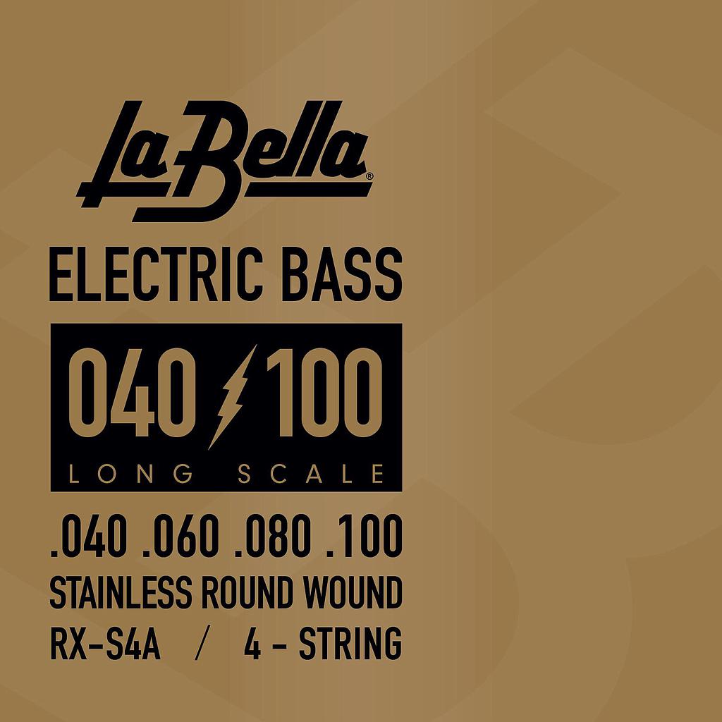 La Bella - Encordado RX para Bajo Eléctrico, Acero 0.040 - .100 Mod.RX-S4A