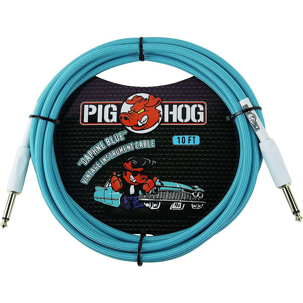 Pig Hog - Cable para Instrumento, Tamaño: 3.05 mts. Color: Azúl Mod.PCH10DB