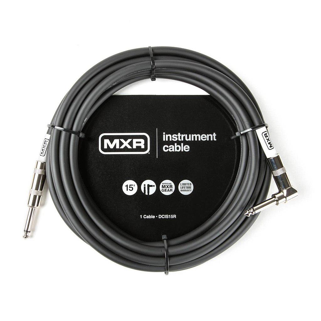 Dunlop - Cable MXR 4.57 mts., Color: Negro Angulado / Recto Mod.DCIS15R