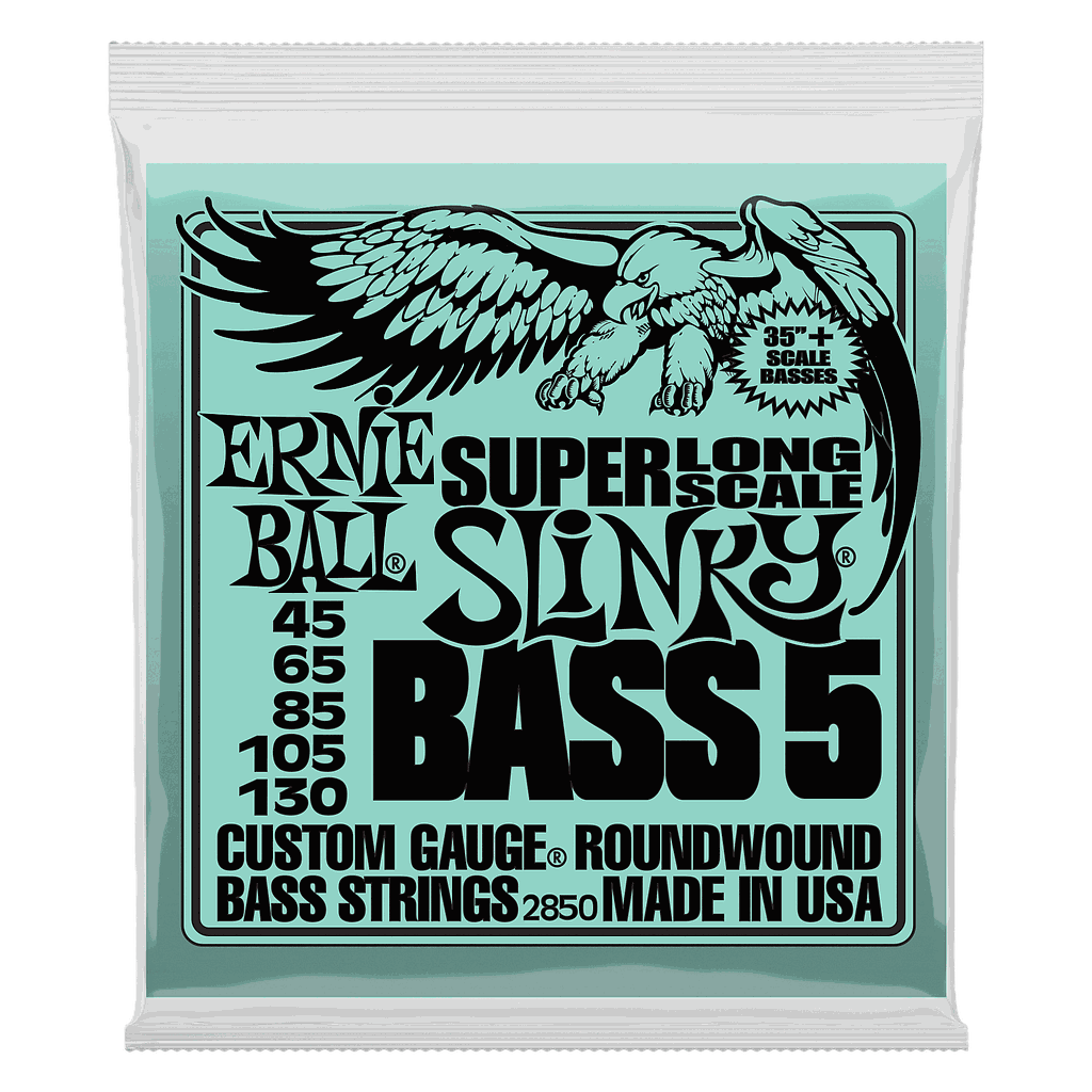 Ernie Ball - Encordado Slinky Long Scale para Bajo Eléctrico de 5 Cuerdas, Material: Niquel Calibre: 45 - 130 Mod.2850