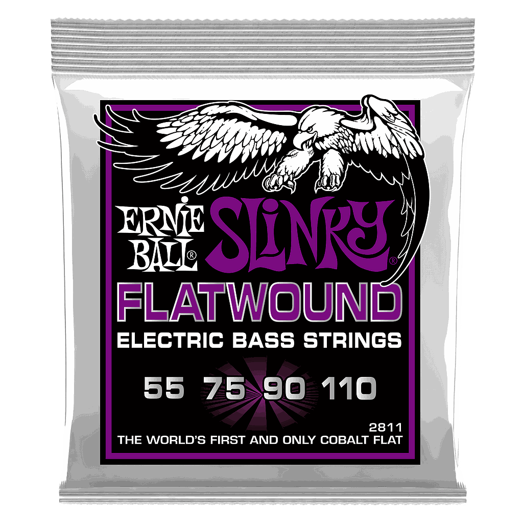 Ernie Ball - Encordado Power Slinky Flatwound para Bajo Eléctrico, Calibre: 55-110 Mod.2811