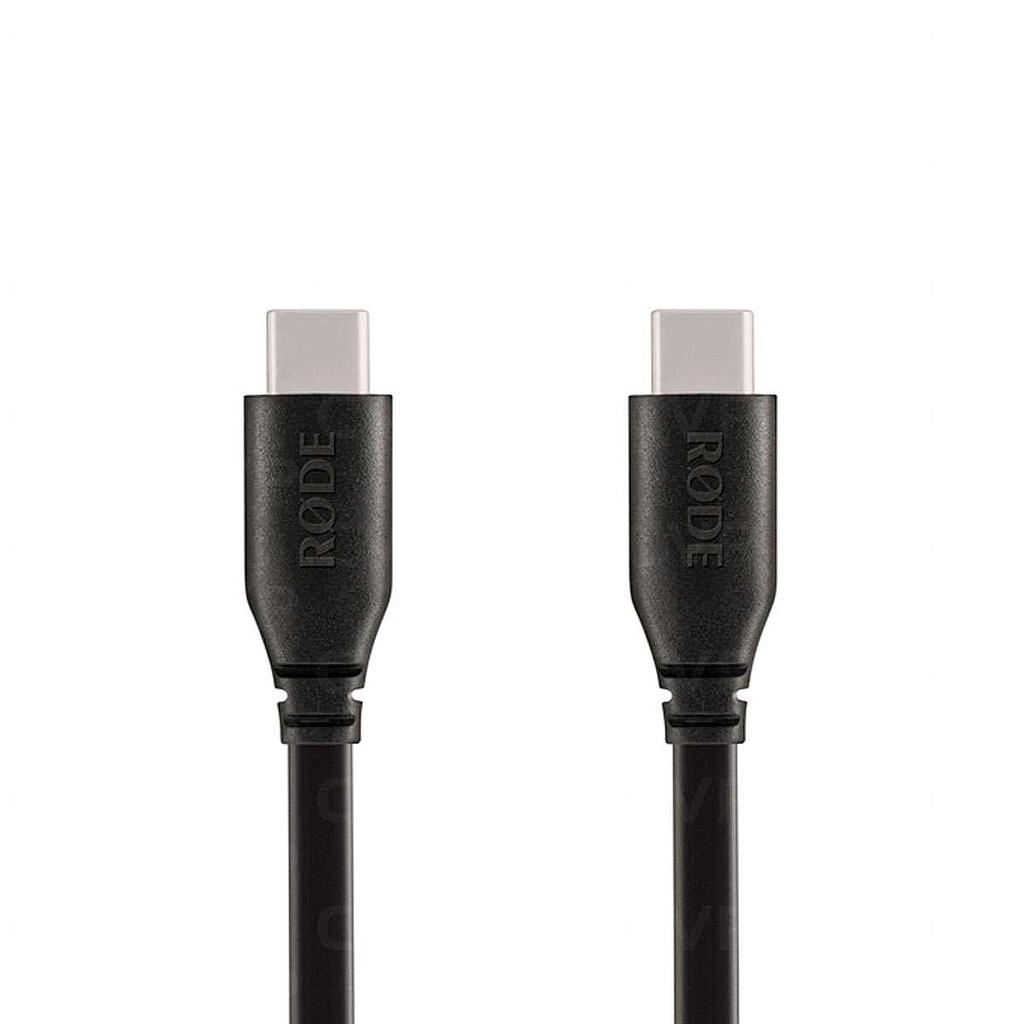 Rode - Cable USB-C a USB-C para Micrófonos, Recto/Recto Tamaño: 1.5 mt. Mod.SC17