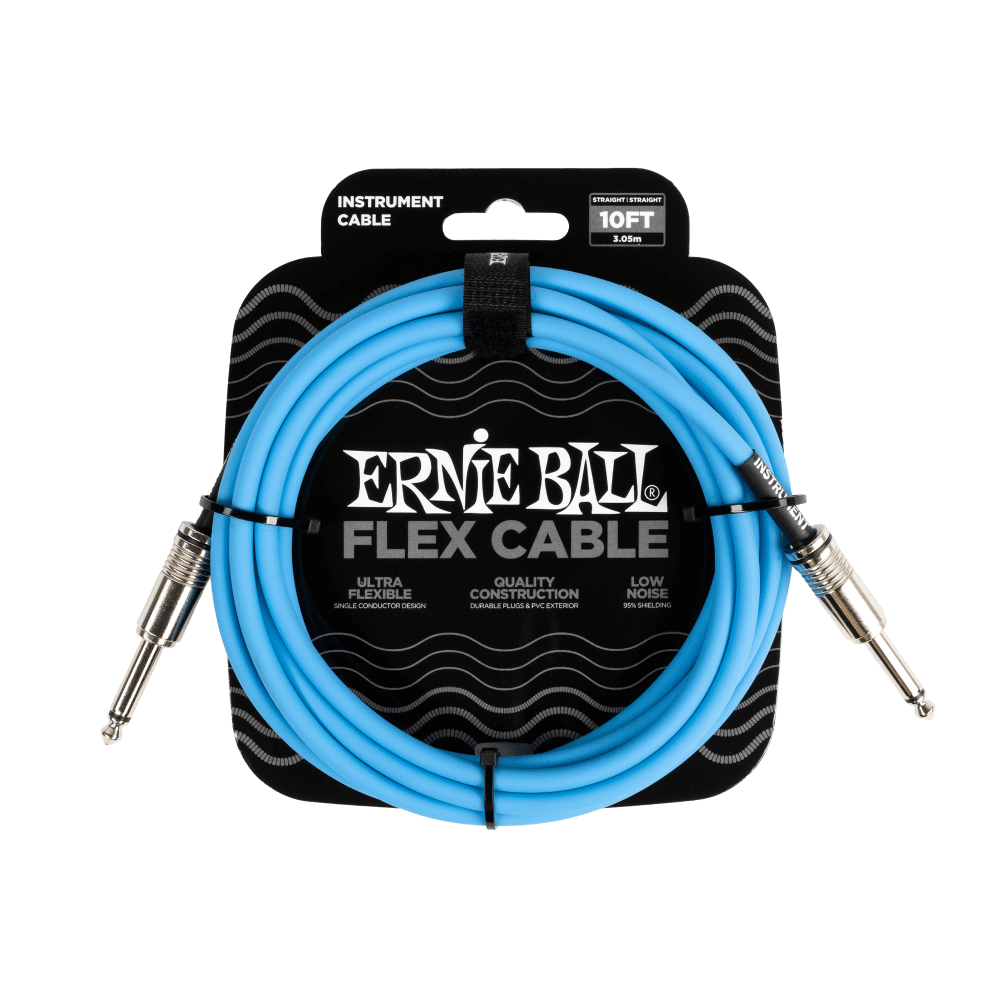 Ernie Ball - Cable de Audio 3.048 Mts., Azul (Recto/Recto) Mod.6412