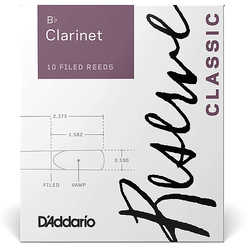D'Addario - 10 Cañas Reserve Classic para Clarinete Sib, Medida: Varias Mod.DCT10___58