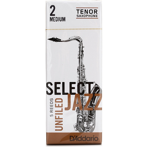 D'Addario - Cañas Select Jazz Unfiled para Sax Tenor, 5 Piezas Medida: 2M Mod.RRS05TSX2M_19