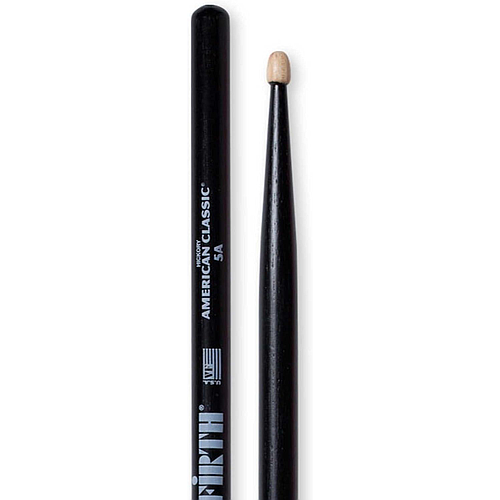 Vic Firth - Baquetas 5A Black Natural, Punta: Madera Mod.5AB.1_16