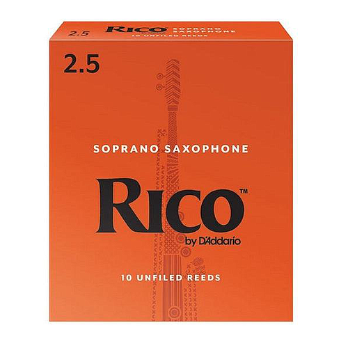 D'Addario - 10 Cañas Rico para Saxofón Soprano, Medida: 2 1/2 Mod.RIA1025_22