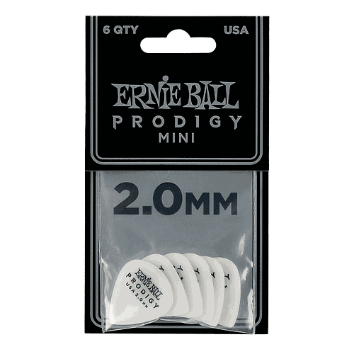 Ernie Ball - 6 Plumillas Prodigy Mini, Color: Blanca Calibre 2.00 mm. Mod.9203_12