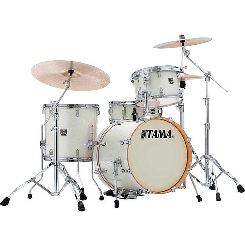 Tama - Bateria Superstar Classic Maple de 4 Piezas con Atriles, Color: Blanco Brillante Mod.CK48S-VWS_15