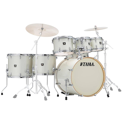 Tama - Bateria Superstar Classic Maple de 7 Piezas con Atriles, Color: Blanco Brillante Mod.CK72S-VWS_17