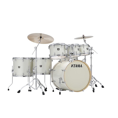 Tama - Bateria Superstar Classic Maple de 7 Piezas con Atriles, Color: Blanco Brillante Mod.CK72S-VWS_18