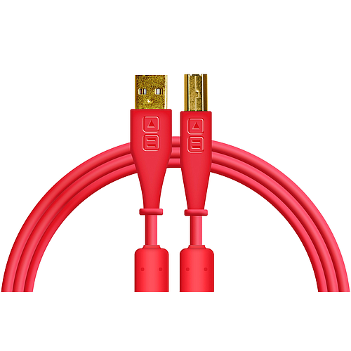 DJTT - Cable de Datos y Audio USB-A a USB-B, Recto / Recto Color: Rojo_7