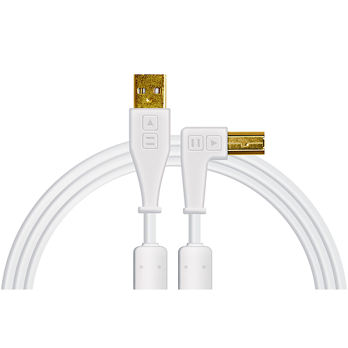DJTT - Cable de Datos y Audio USB-A a USB-B, Recto / Angulado Color: Blanco_23