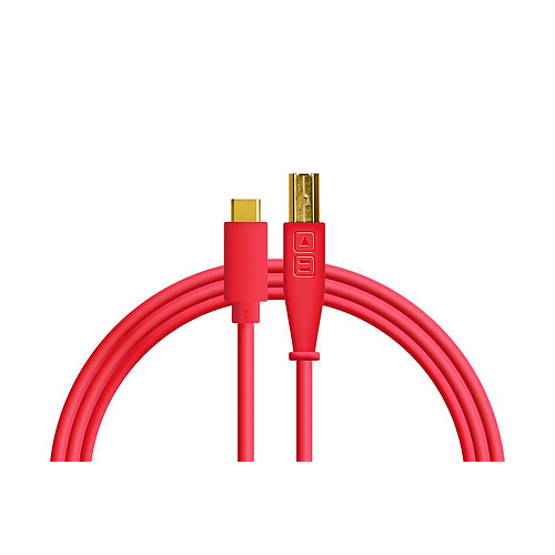 DJTT - Cable de Datos y Audio USB-B a USB-C, Recto / Recto Color: Rojo_32