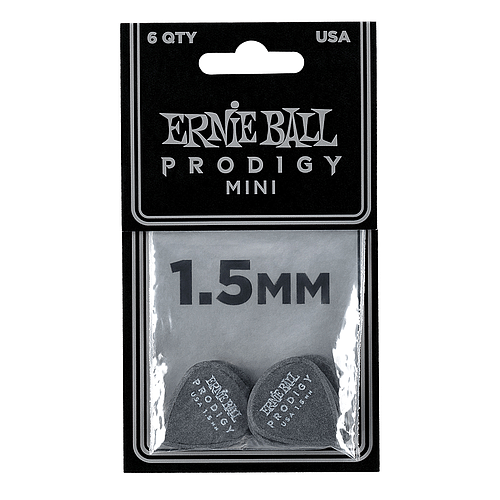 Ernie Ball - 6 Plumillas Prodigy Mini, Color: Negro Calibre: 1.5 mm. Mod.9200_2