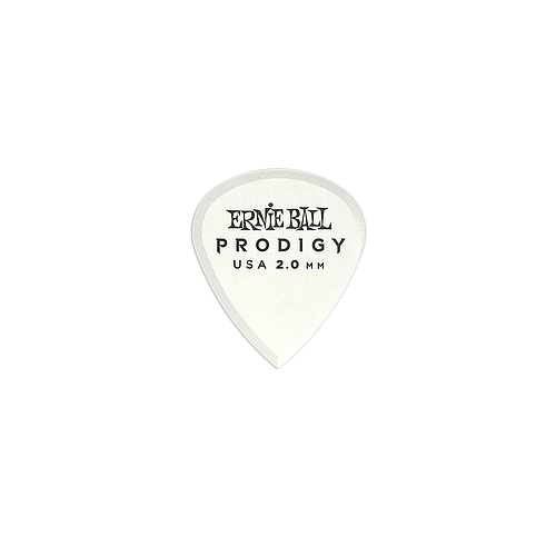 Ernie Ball - 6 Plumillas Prodigy Mini, Color: Blanca Calibre 2.00 mm. Mod.9203