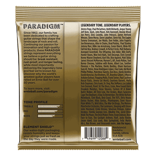 Ernie Ball - Encordado Paradigm Light 80/20 para Guitarra Acústica, Calibre: 11-52 Mod.2088_89