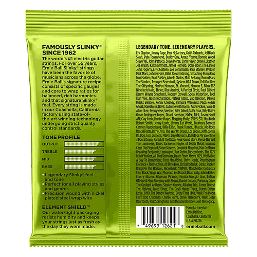 Ernie Ball - Encordado Regular Slinky para Guitarra Eléctrica de 7 Cuerdas, Calibre: 10-56 Mod.2621_93