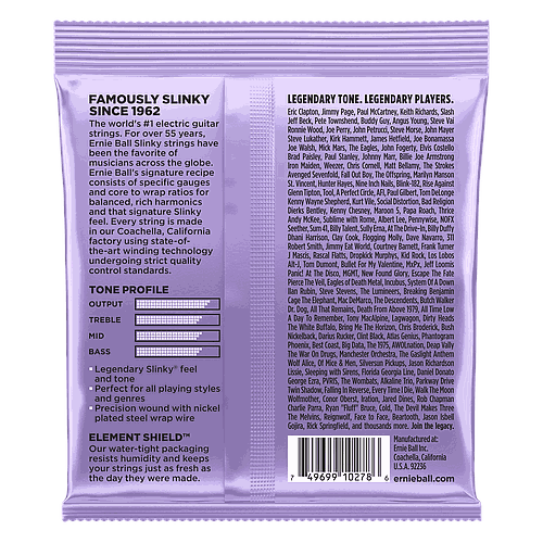 Ernie Ball - Encordado Ultra Slinky para Guitarra Eléctrica, Material: Niquel Calibre: 10 - 48 Mod.2227_101