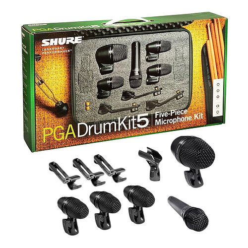 Shure - Kit de 5 Micrófonos Mod.PGADRUMKIT5_45