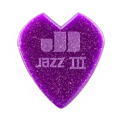 Dunlop - 6 Plumillas Kirk Hammet Jazz III, Color: Morada Brillante Mod.47PKH3NPS_50