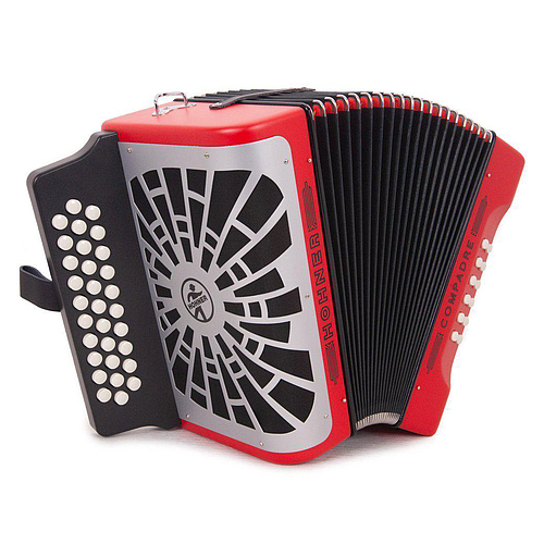 Hohner - Acordeon Compadre, Diat.Sol-Do-Fa, Color: Rojo con Mochila Mod.A48241_8