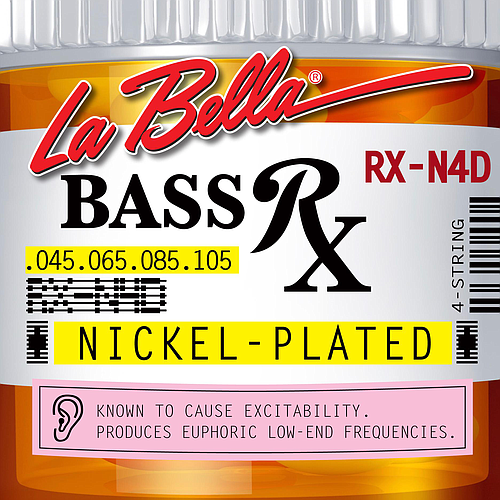 La Bella - Encordado RX para Bajo Eléctrico de 4 Cuerdas, Niquel 045-105 Mod.RX-N4D_164