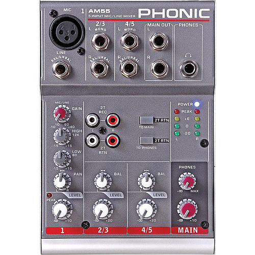 Phonic - Mezcladora Análoga Compacta, Serie AM Mod.AM-55_79