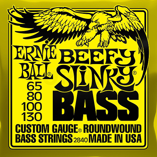 Ernie Ball - Encordado Beefy Slinky para Bajo Eléctrico, Niquel 0.065-0.130 Mod.2840_16