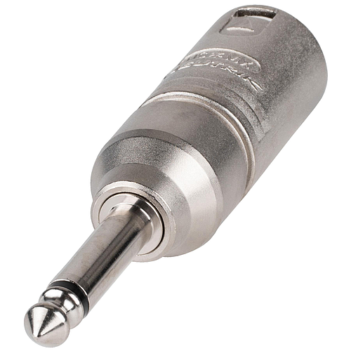 Neutrik - Adaptador XLR Macho de 3 Pines a Plug Mono 1/4" Mod.NA2MP_351