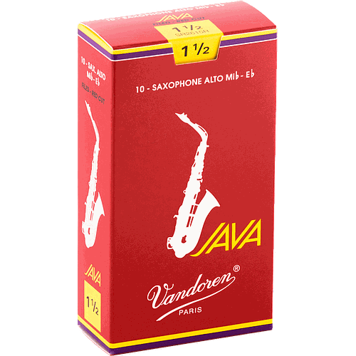 Vandoren - Cañas Java Filed-Red para Sax Alto, 10 Piezas Medida: 1 1/2 Mod.SR2615R_15