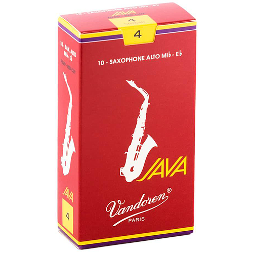 Vandoren - Cañas Java Filed-Red para Sax Alto, 10 Piezas Medida: 4 Mod.SR264R_20