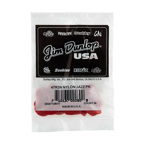 Dunlop - Plumillas Nylon Jazz III, Color: Rojo Calibre: 1.38 Mod.47R3N_21