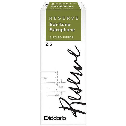 D'Addario - 5 Cañas Reserve para Sax Baritono, Medida: 2 1/2 Mod.DLR0525(5)_10