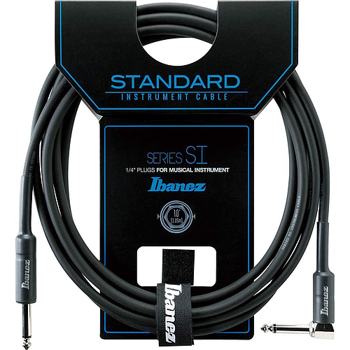 Ibañez - Cable para Instrumento SI, Tamaño: 3.05 mts. Negro Recto/Ang. Mod.SI10L_19
