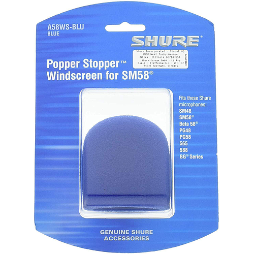 Shure - Pantalla Antiviento, Color: Azúl Mod.A58WS-BLU_16