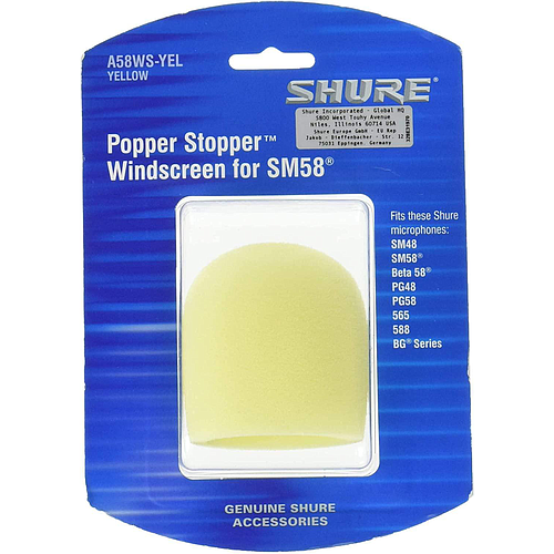 Shure - Pantalla Antiviento, Color: Amarillo Mod.A58WS-YEL_18