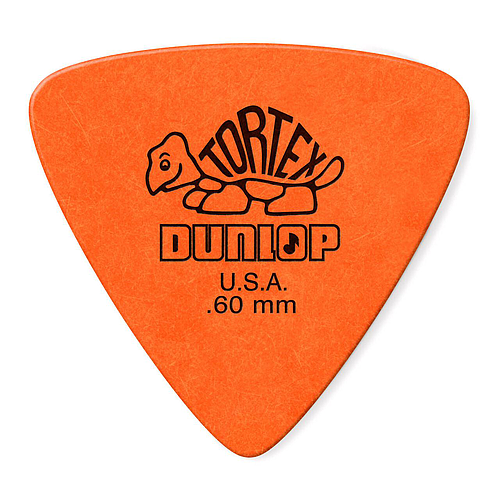 Dunlop - 6 Plumillas Tortex Triángulo, CaliPre: .60 Color: Naranja Mod.431P.60_18