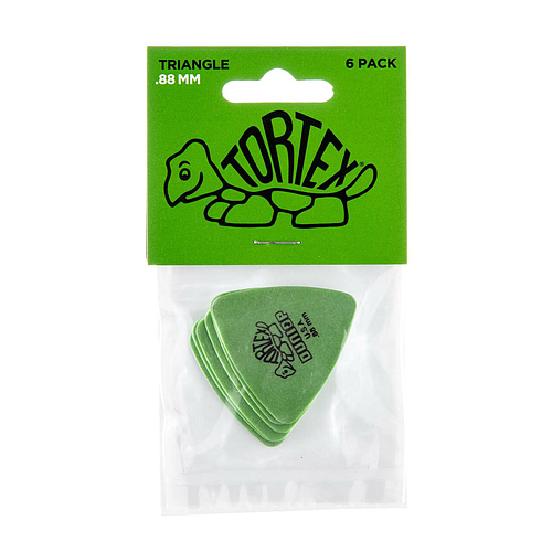 Dunlop - 6 Plumillas Tortex Triángulo, CaliPre: .88 Color: Verde Mod.431P.88_25