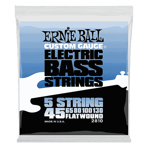 Ernie Ball - Encordado para Bajo Eléctrico Flatwound 5 Cuerdas, 45 - 130 Mod.2810