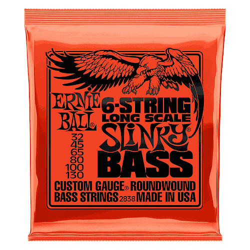 Ernie Ball - Encordado para Bajo Eléctrico Slinky 6 Cuerdas, 032-130 Mod.2838