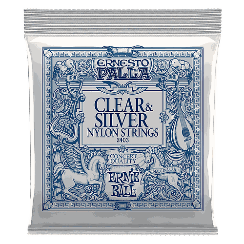 Ernie Ball - Encordado para Guitarra Clásica Ernesto Palla Clear & Silver, Nylon Mod.2403